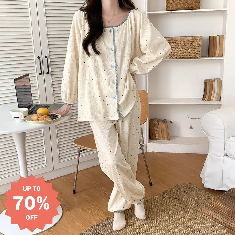 女性用 春秋 100% コットン 長袖 カーディガン 大きいサイズ 高級感 かわいい 動物柄 プリント ルームウェア 薄手 セット ID2104