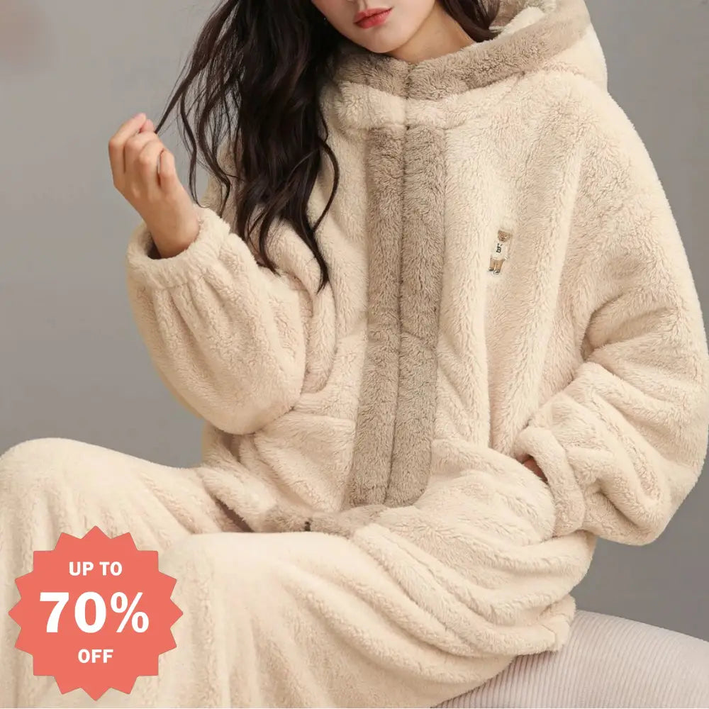 女性用 秋冬 新作 コーラルフリース冬用 厚手 保温 セットアップ レディース 冬 着る毛布 もこもこ 長袖 あったか 暖かい 冬用 クリスマスプレゼント ID3490 レディース＞セットアップ