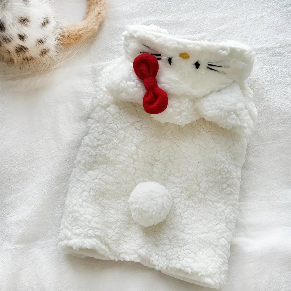 暖かい 犬 服 ペットウェア ペット用 ケープ テディ ポメラニアン ウェスティ 冬用 フリース コート ケープ 猫犬用 秋冬猫服 ID3729 ホワイト / XS ペット用品＞ウェア