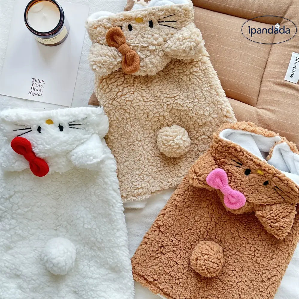 暖かい 犬 服 ペットウェア ペット用 ケープ テディ ポメラニアン ウェスティ 冬用 フリース コート ケープ 猫犬用 秋冬猫服 ID3729 ペット用品＞ウェア