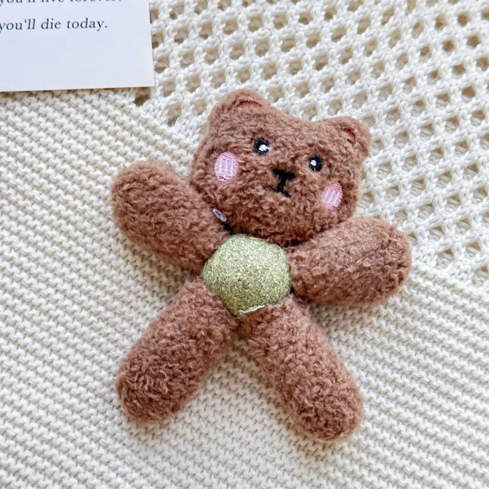 ID718 ぬいぐるみ おもちゃ 内蔵 キャットニップ 猫 一人遊び ハイパー 猫じゃらし ストレス 解消 アイテム 噛みつき 対策 耐久性 抜群 長持ち ペット 同伴 おもちゃ ふわふわ 感触 ベア / 12.5*11cm