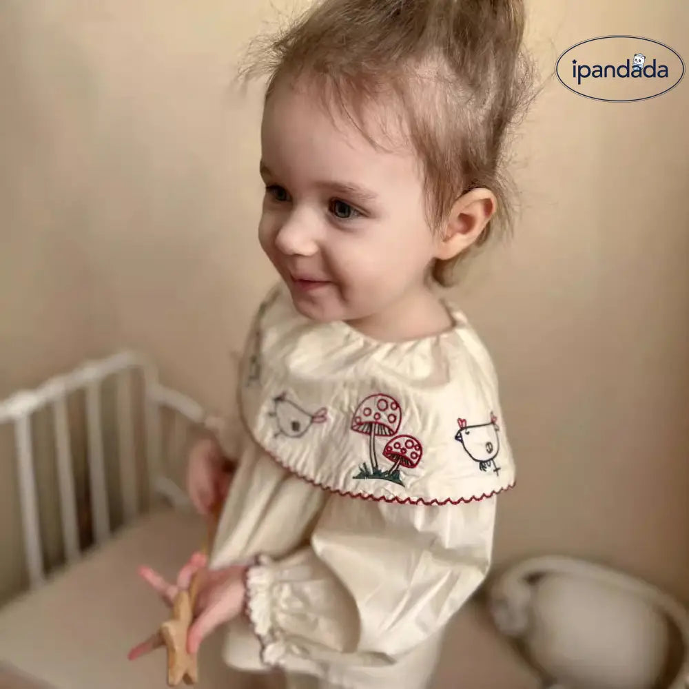 女の子 刺繍 パジャマ セット 秋冬 綿 ベビー ルームウェア 肌着 新生児 インナー かわいい 肌に優しい ID4026