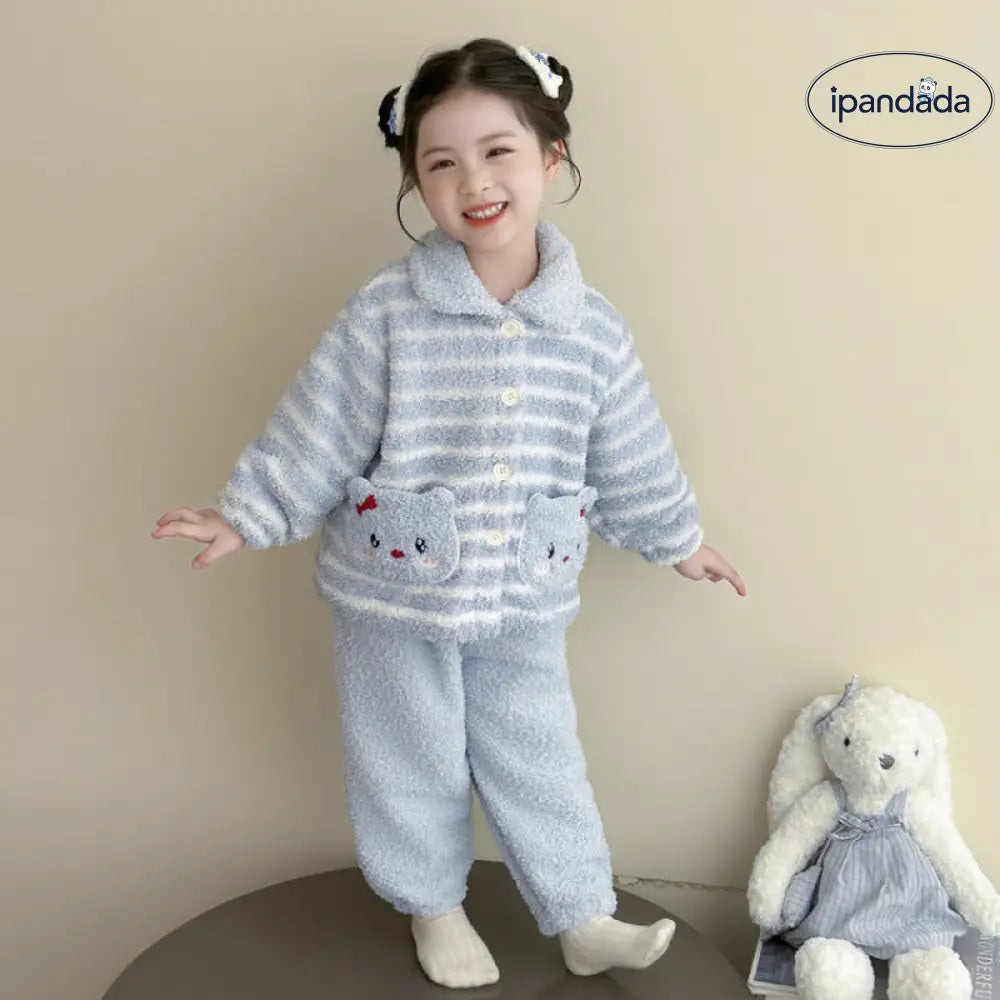 女の子 パジャマ セット 秋冬 フランネル ルームウェア ベビーパジャマ カジュアル 子供用 サンゴフリース 二点セット ID3119
