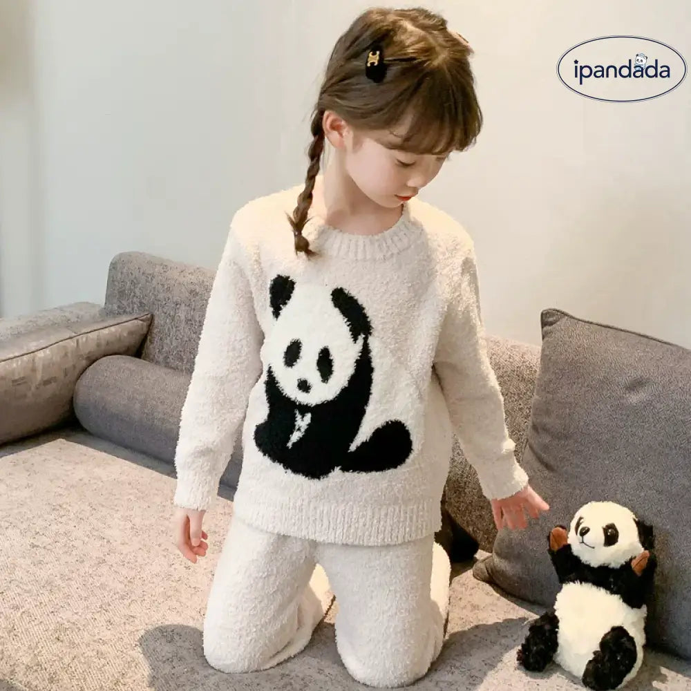 女の子 秋冬 新作 パンダ パジャマ 子供 冬季 サンゴフリース かわいい 保温 ルームウェア ID2898