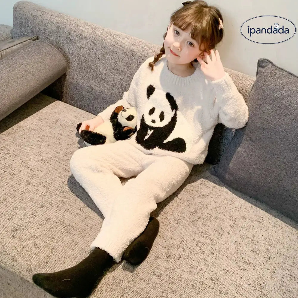 女の子 秋冬 新作 パンダ パジャマ 子供 冬季 サンゴフリース かわいい 保温 ルームウェア ID2898