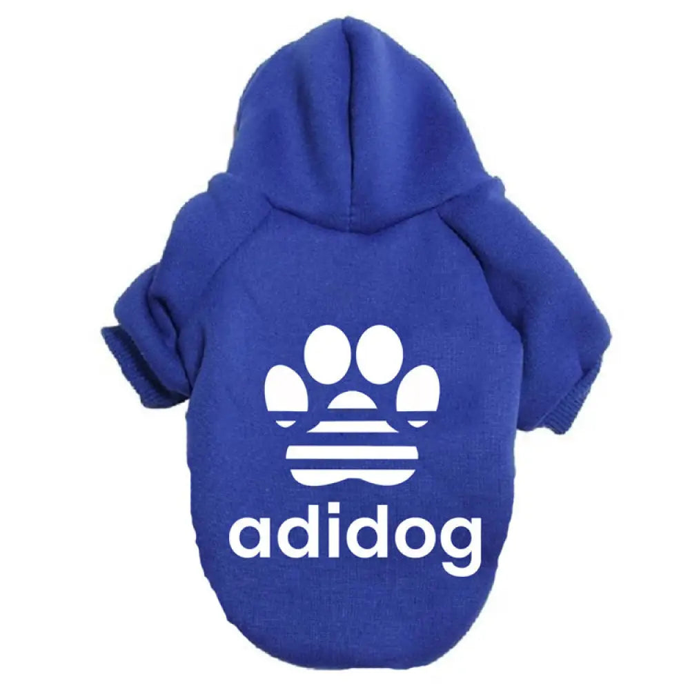 犬服 ドッグウェア パーカー大型犬向 XS~9XL 裏起毛 adidog 肉球型 FBIパーカー トレーナー ペット服 大型犬種 ブルー / XS ペット用品＞ウェア