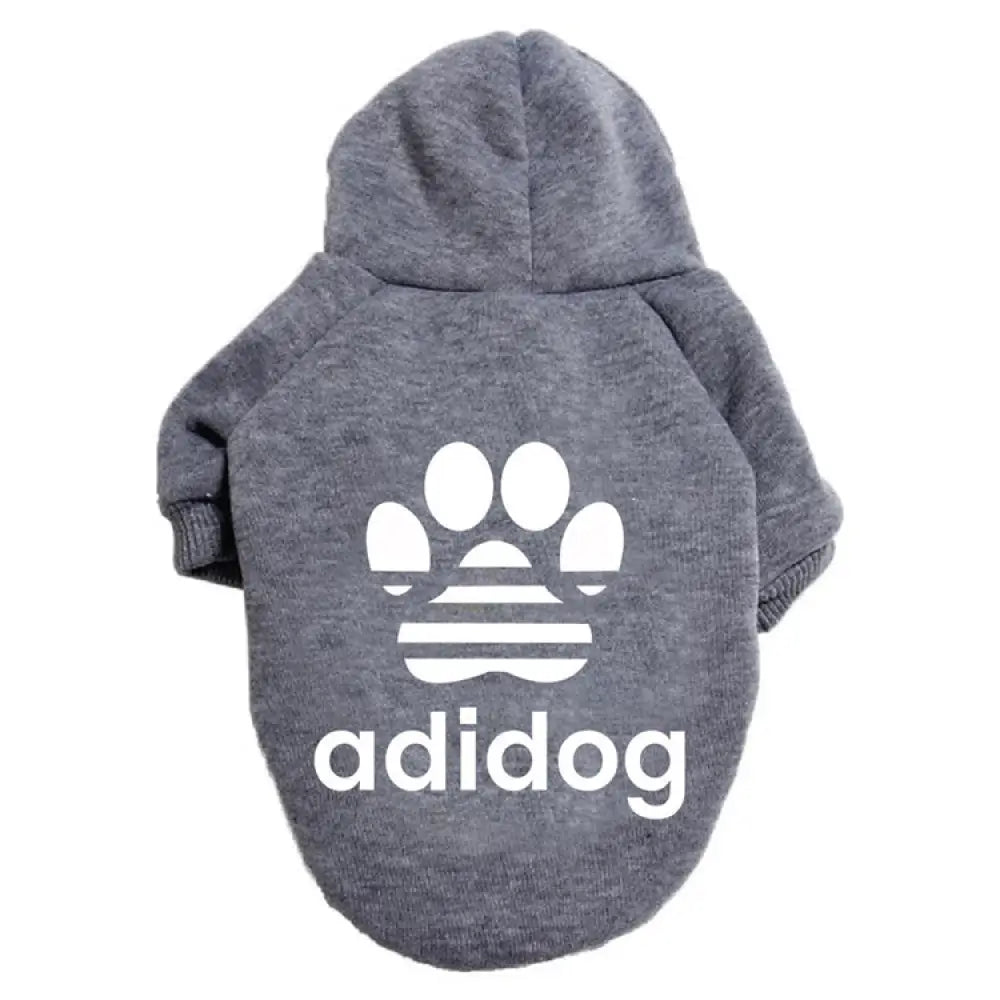 犬服 ドッグウェア パーカー大型犬向 XS~9XL 裏起毛 adidog 肉球型 FBIパーカー トレーナー ペット服 大型犬種 グレー【ステンレスボウル】 / XS ペット用品＞ウェア