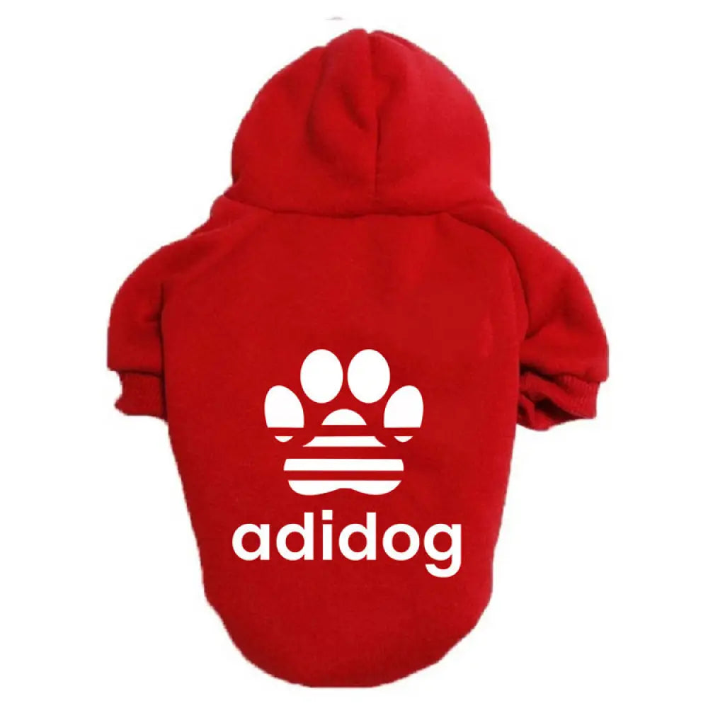 犬服 ドッグウェア パーカー大型犬向 XS~9XL 裏起毛 adidog 肉球型 FBIパーカー トレーナー ペット服 大型犬種 レッド / XS ペット用品＞ウェア