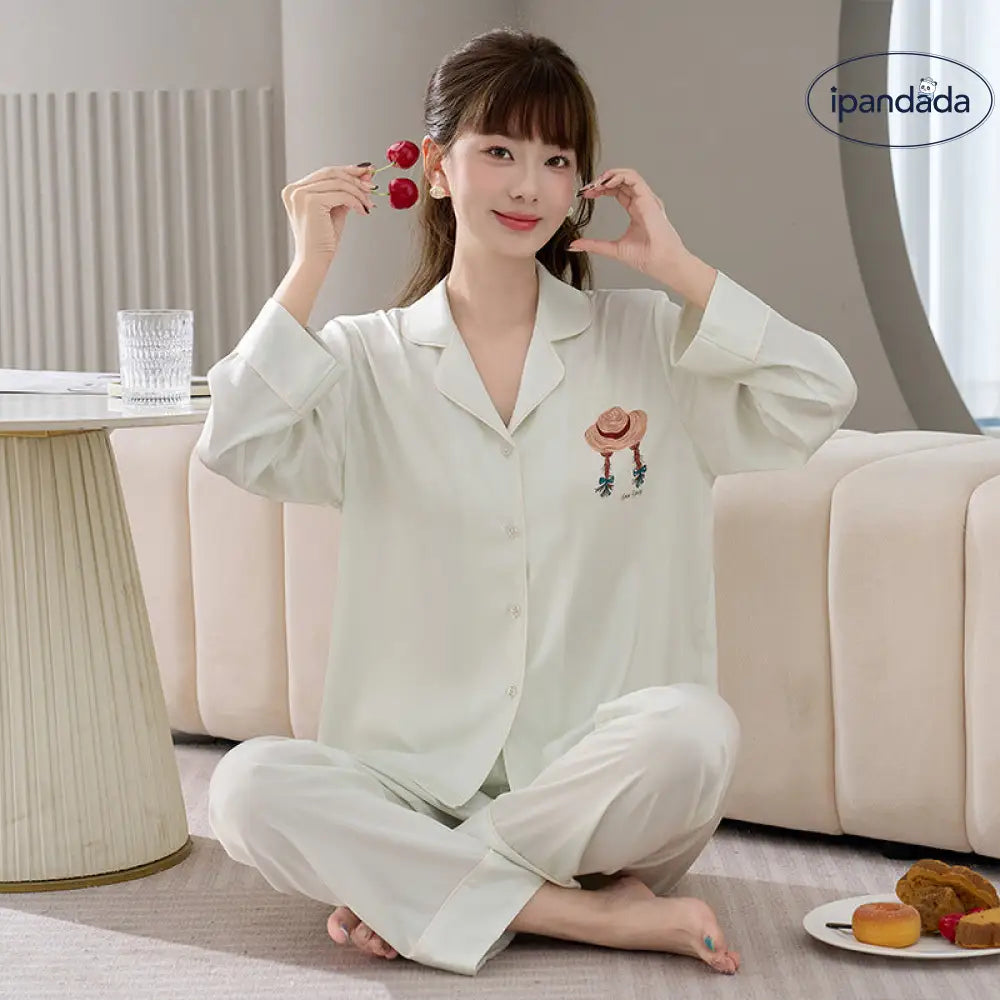 おしゃれ パジャマ セット ナイトウェア かわいい 可愛い 春秋 長袖 ルームウェア 部屋着 爽やか 2点セット かわいい 肌触りよい ID4090 レディース＞セットアップ