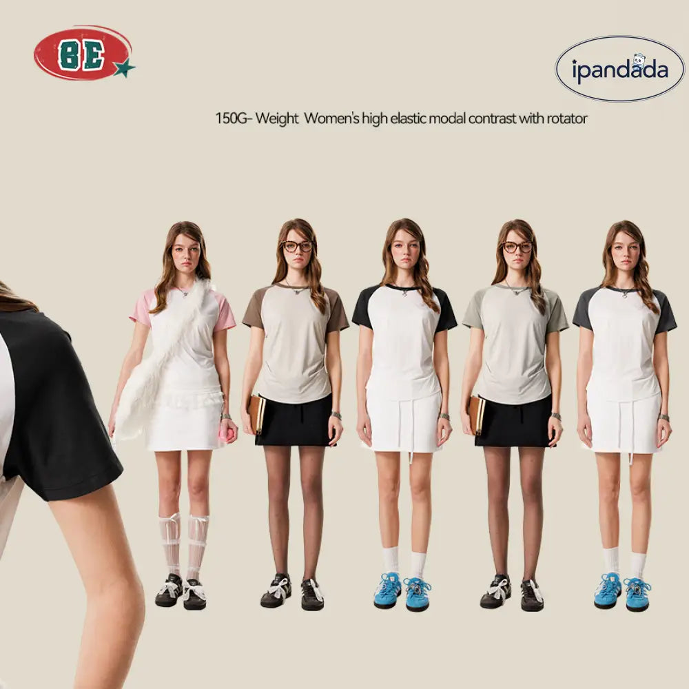 ID1248 【欧米ブランド風】ライトウェイト プリーツデザイン くびれ強調Tシャツ バイカラー スポーツ フィットネス 女性用 通気性 レディース > トップス