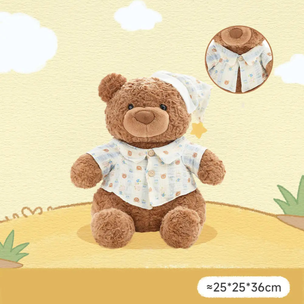 ID1430 おやすみポーズ くまのぬいぐるみ あと5分ねんね ふわもこ抱きぐせ 女の子へ 誕生日サプライズ 夜の見守り相棒 子育ての味方 安眠サポート タイプ⑦ インテリア雑貨＞ぬいぐるみ