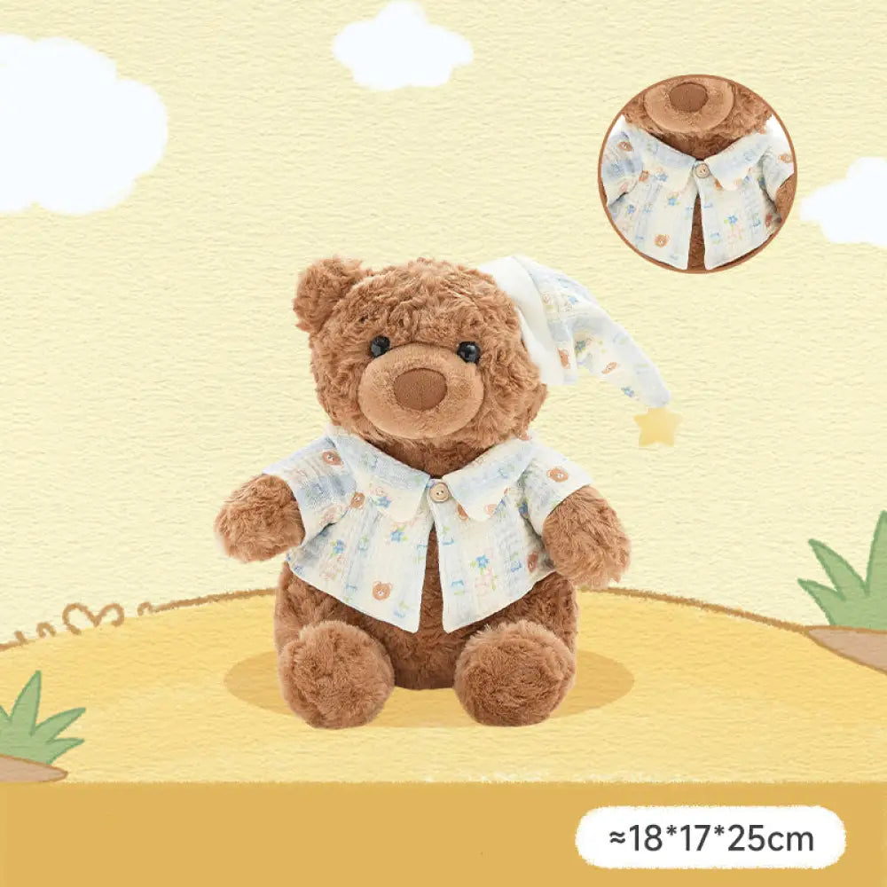ID1430 おやすみポーズ くまのぬいぐるみ あと5分ねんね ふわもこ抱きぐせ 女の子へ 誕生日サプライズ 夜の見守り相棒 子育ての味方 安眠サポート タイプ③ インテリア雑貨＞ぬいぐるみ