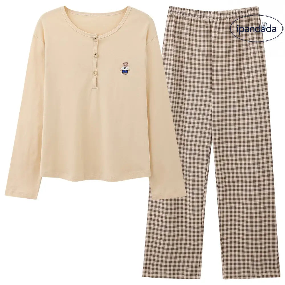 パッド付き 綿100% パジャマ セット 春秋 長袖 大人気 ルームウェア 大きいサイズ 上品 部屋着 女子 2点セット ID4016
