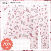 ID406 パジャマ 部屋着 ルームウェア レディース うさぎ 猫柄 ピンク かわいい パジャマ 上下セット 通年使える 春 秋 寒暖差 リラックス 長袖 長ズボン タイプ① / M レディース＞セットアップ