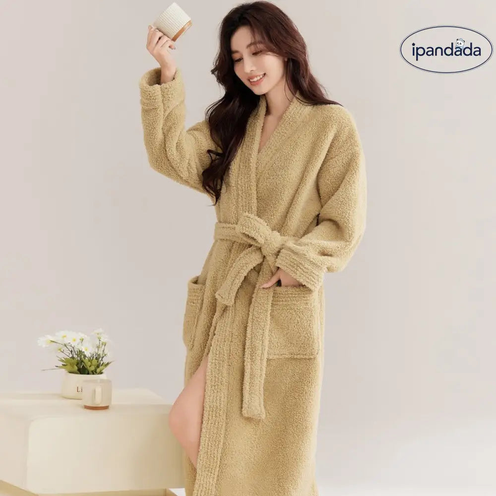 パジャマ ガウン レディース 秋冬用 コーラル フリース メンズ バスローブ カップル セット ロング バスガウン 厚手 冬用 カップル クリスマス ギフト ID3179 コーディネート＞ペアルック