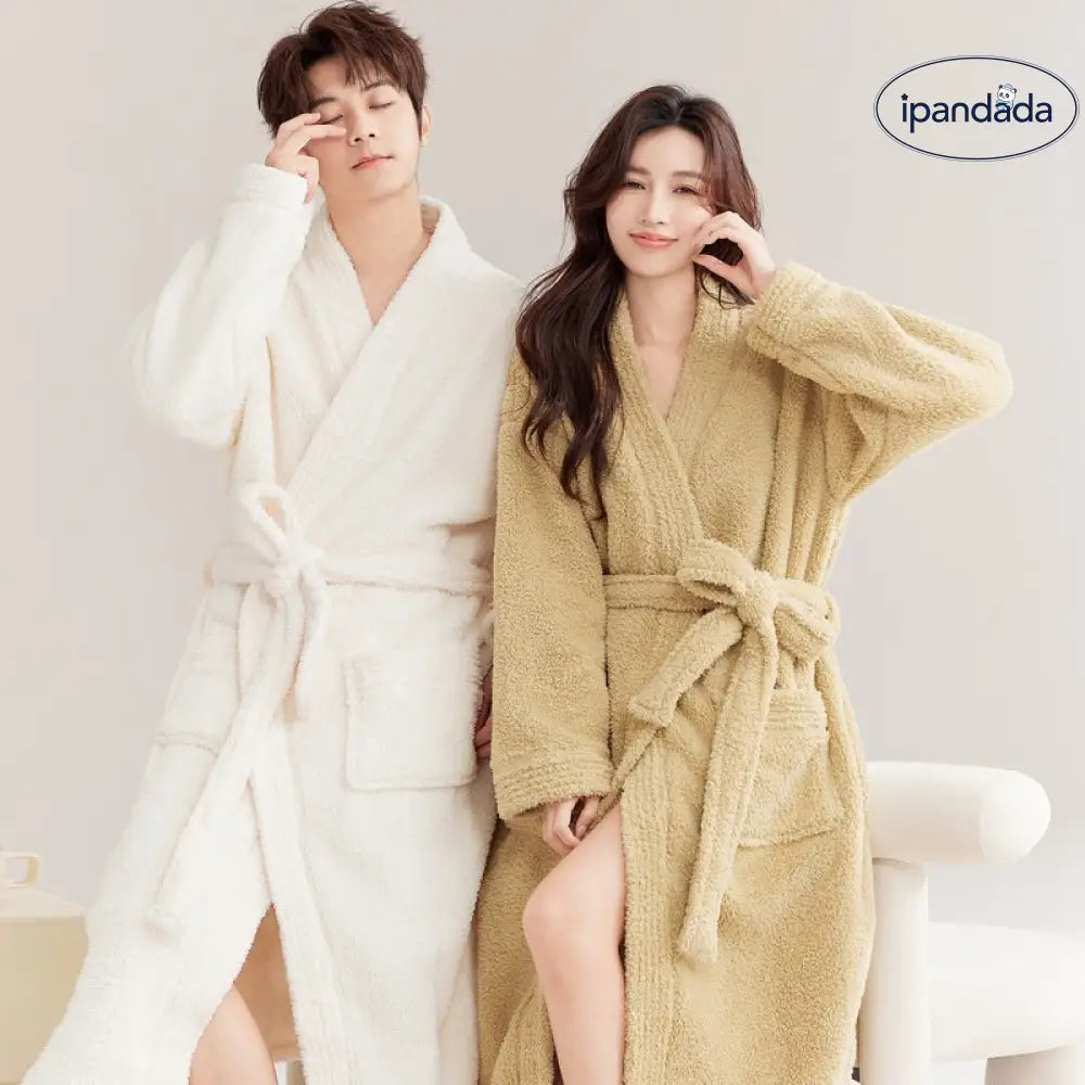 パジャマ ガウン レディース 秋冬用 コーラル フリース メンズ バスローブ カップル セット ロング バスガウン 厚手 冬用 カップル クリスマス ギフト ID3179 コーディネート＞ペアルック