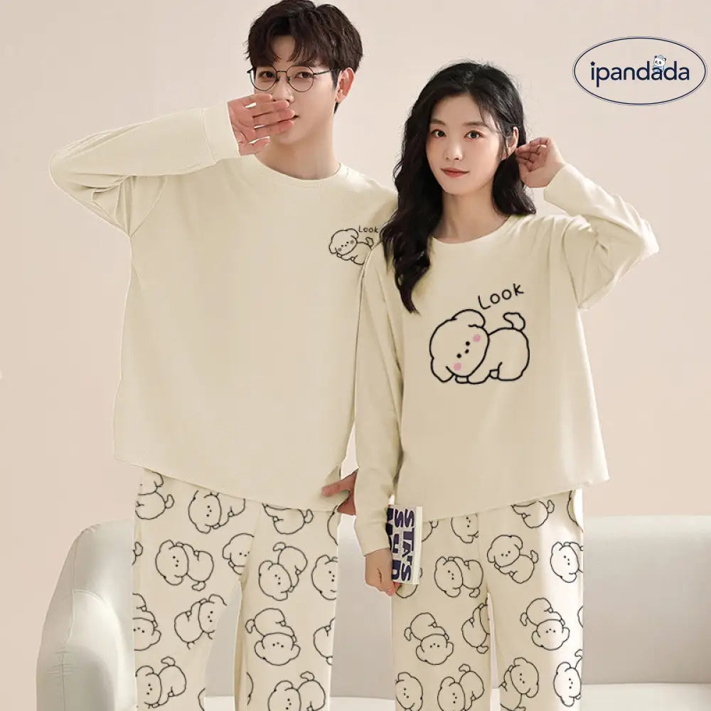 パジャマ カップル 春秋用 新作 長袖 カートゥーン かわいい 綿 高級感 ルームウェア セットアップ ID3434