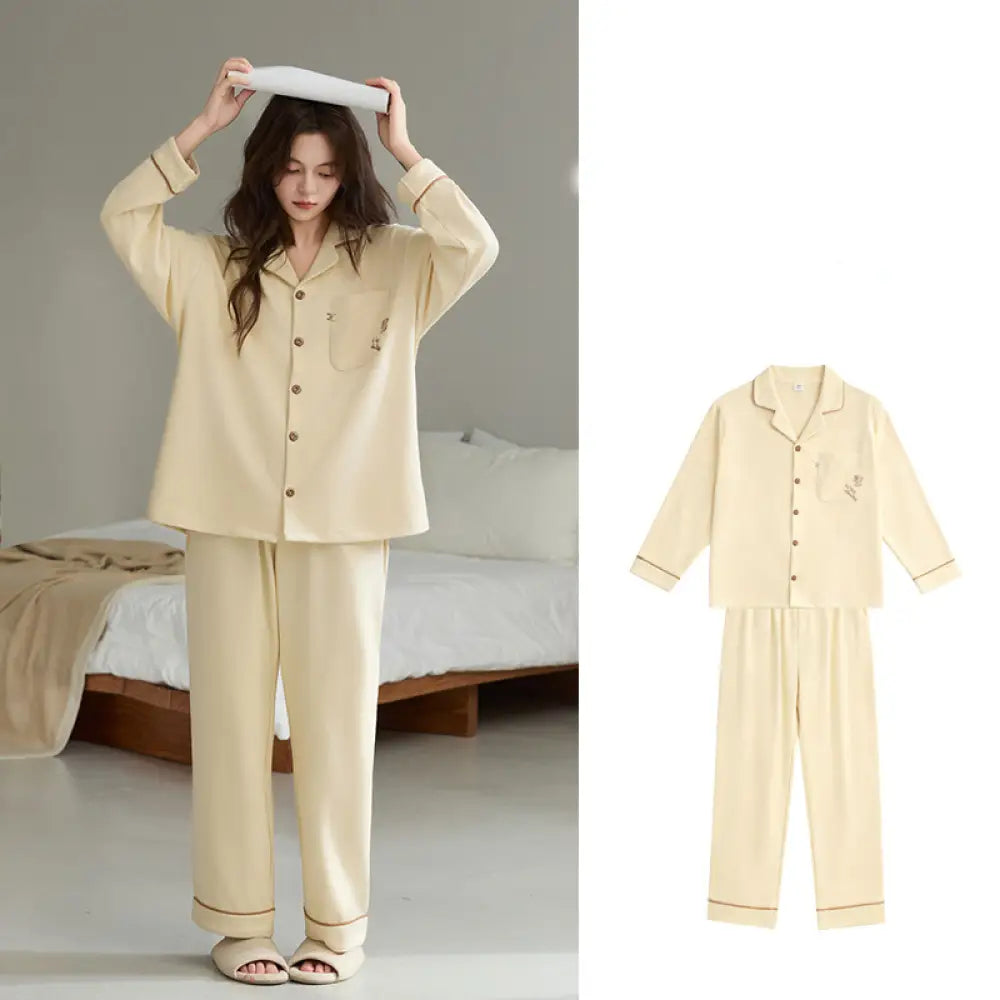 パジャマ カップル 厚手 新作 部屋着 セット ID4159 写真通り / レディースＭ