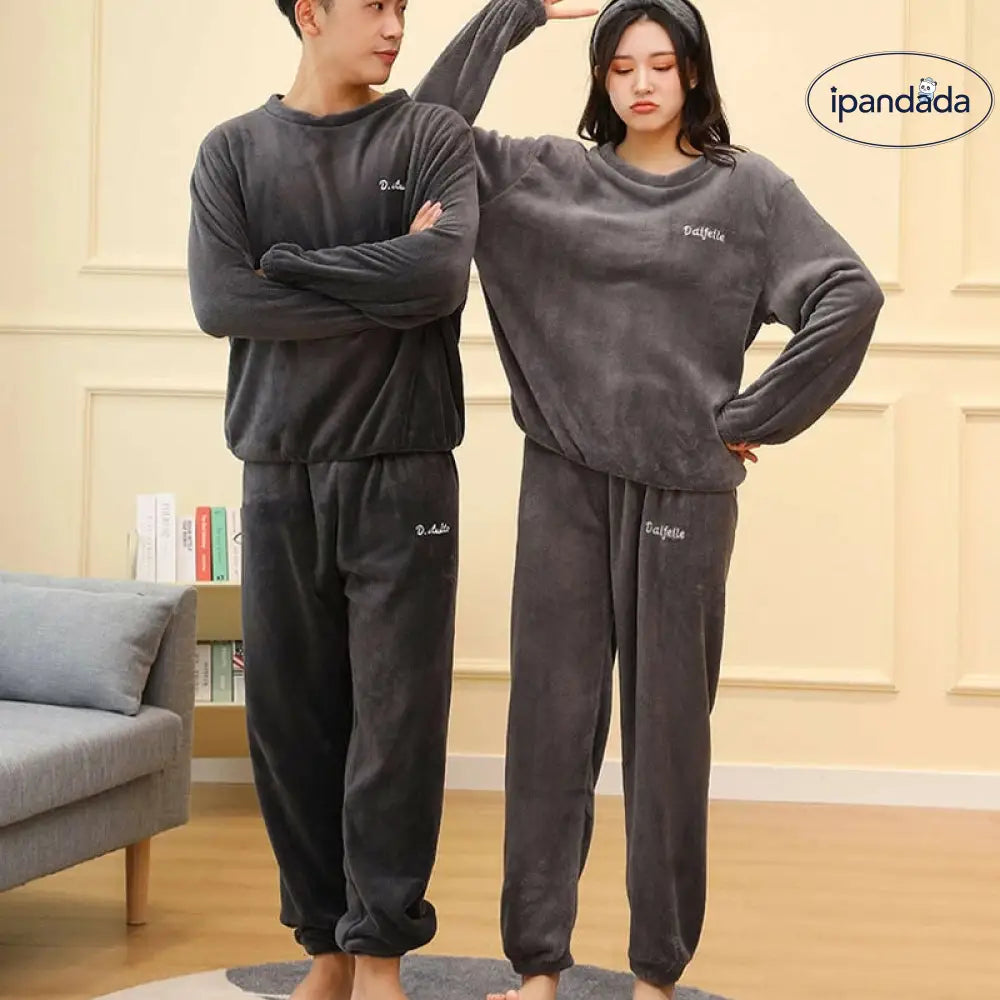 パジャマ カップル ペアルック ルームウェア フランネル 冬 フラノ ペアパジャマ 長袖 モコモコパジャマ 上下セット レディースメンズ 部屋着 暖かい ID2371
