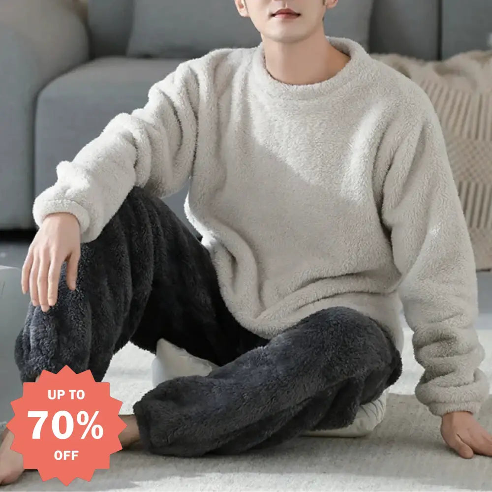 パジャマ メンズ 秋 冬 暖かい 厚手 上下セット 部屋着 快眠 ホームウェア セットアップ 長袖 長ズボン メンズ＞セットアップ