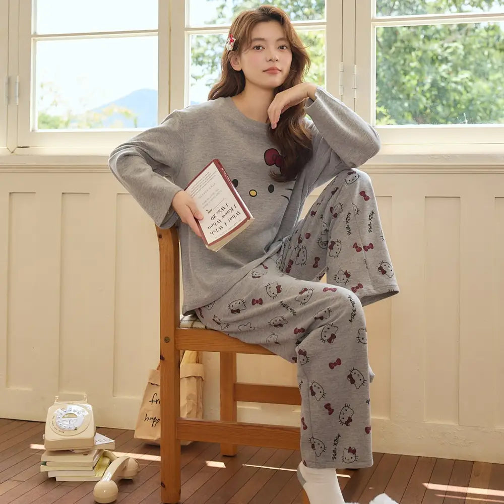 パジャマ プルオーバー 長袖 あったか ルームウェア 上下セット セットアップ 部屋着 キャラクター 2点セット かわいい リラックス 大人可愛い プレゼント ID4107 タイプ① / M レディース＞セットアップ