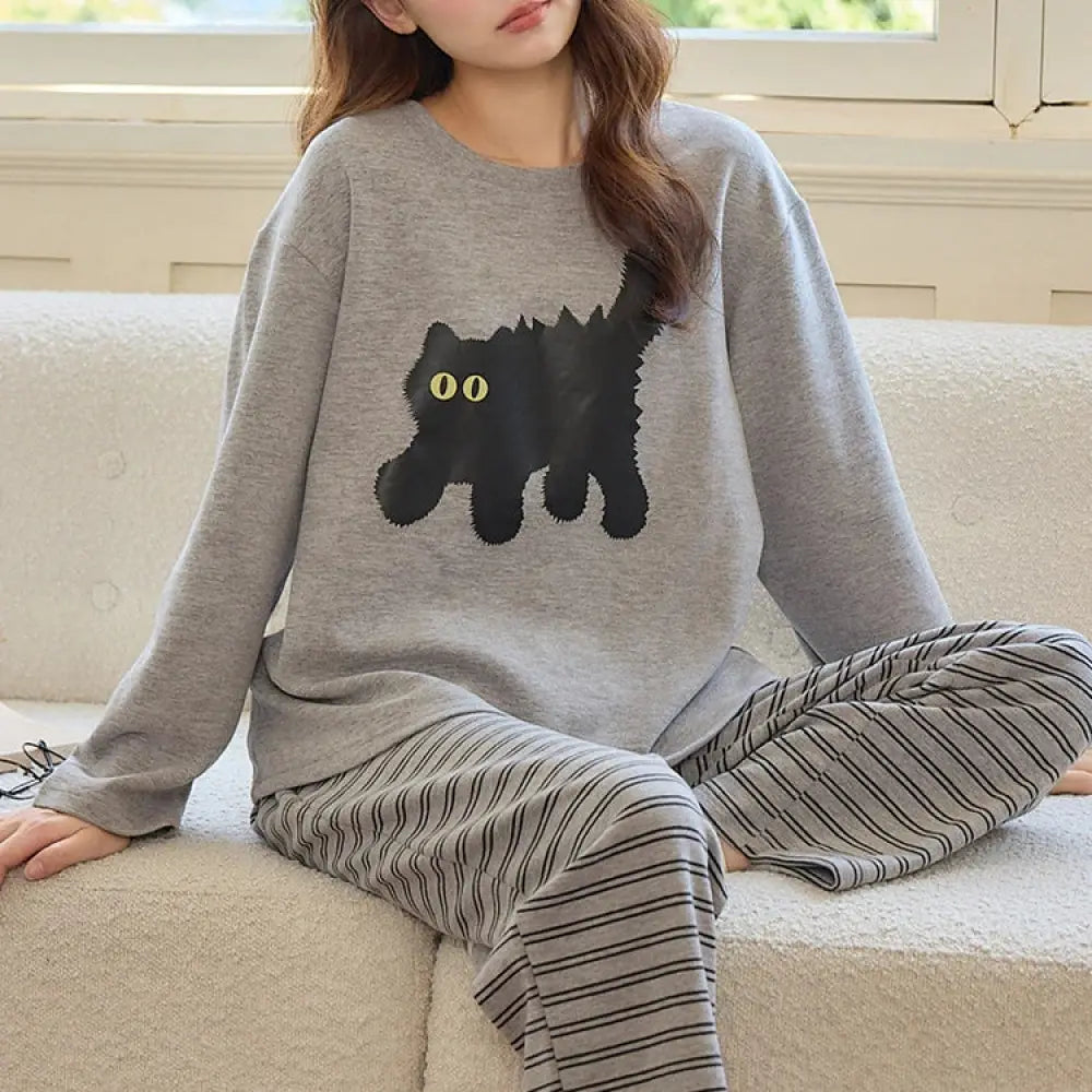 パジャマ プルオーバー 長袖 あったか ルームウェア 上下セット セットアップ 部屋着 キャラクター 2点セット かわいい リラックス 大人可愛い プレゼント ID4107 タイプ④ / M レディース＞セットアップ