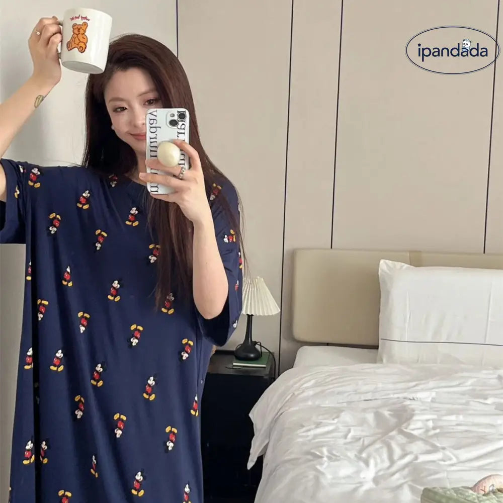 ID887 パジャマ レディース 夏 韓国風 くま プリント インスタ人気 ソフト 通気性抜群 体型カバー ホームウェア ルームウェア 部屋着 コーディネート可能 洗濯可能 レディース＞セットアップ