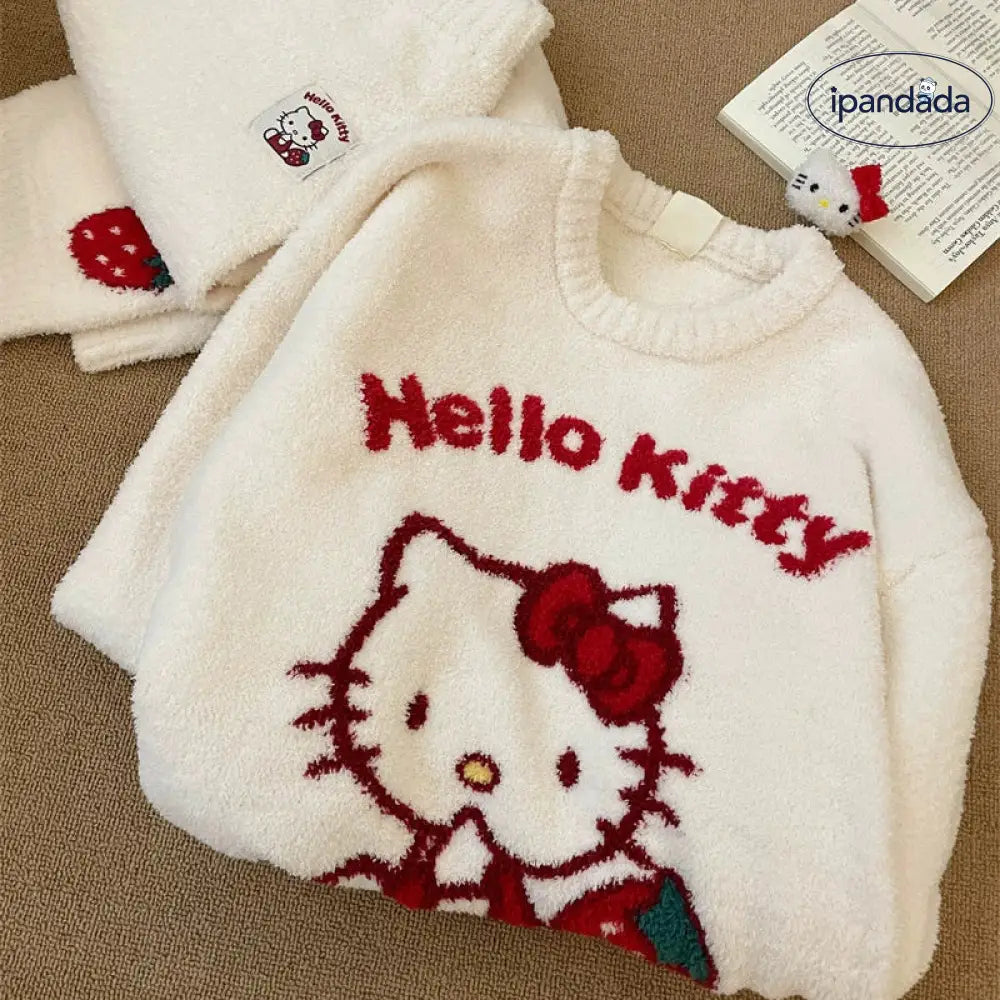 ID403 パジャマ レディース 猫柄 暖かい もこもこ ルームウェア 春 冬 かわいい 部屋着 おしゃれ 秋 長袖 上下セット セットアップ 秋冬 パンツ あったか ゆったり もこもこルームウェア ロングパンツ レディース＞セットアップ