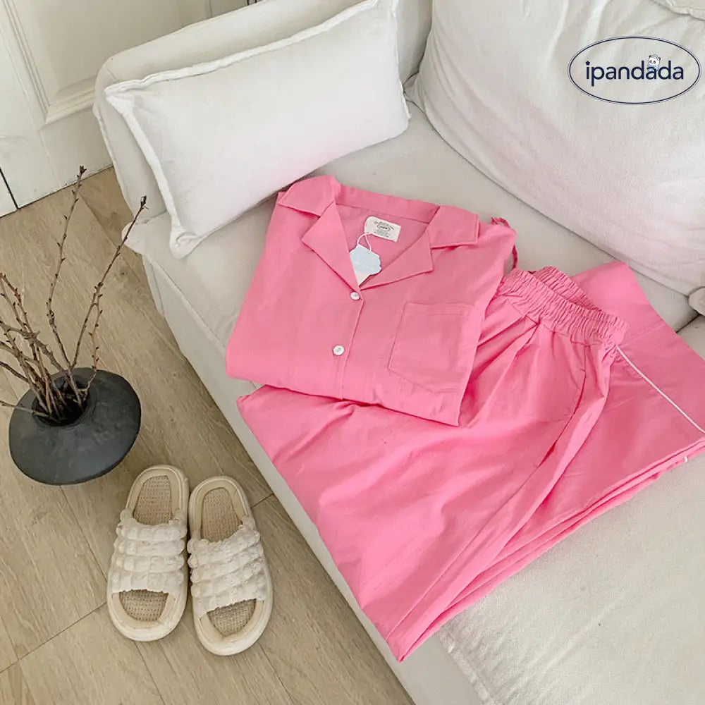 パジャマ レディース 綿素材 秋用  長袖 長ズボン ゆったり 外出可能 ルームウェア セットアップ ペア ID2575