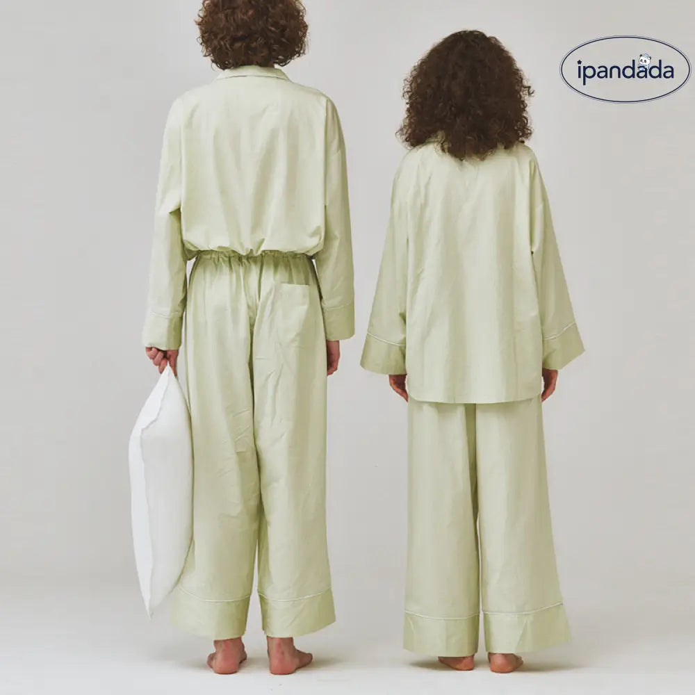 パジャマ レディース 綿素材 秋用  長袖 長ズボン ゆったり 外出可能 ルームウェア セットアップ ペア ID2575