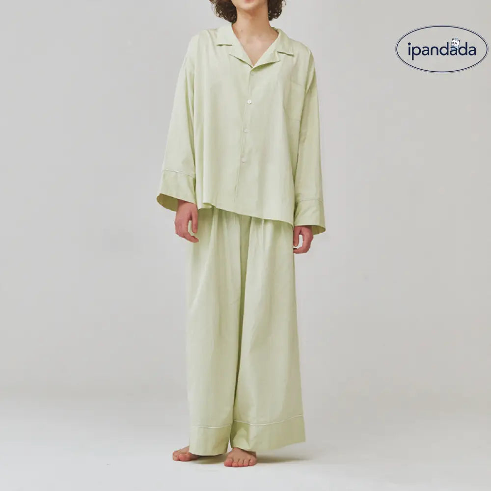 パジャマ レディース 綿素材 秋用  長袖 長ズボン ゆったり 外出可能 ルームウェア セットアップ ペア ID2575