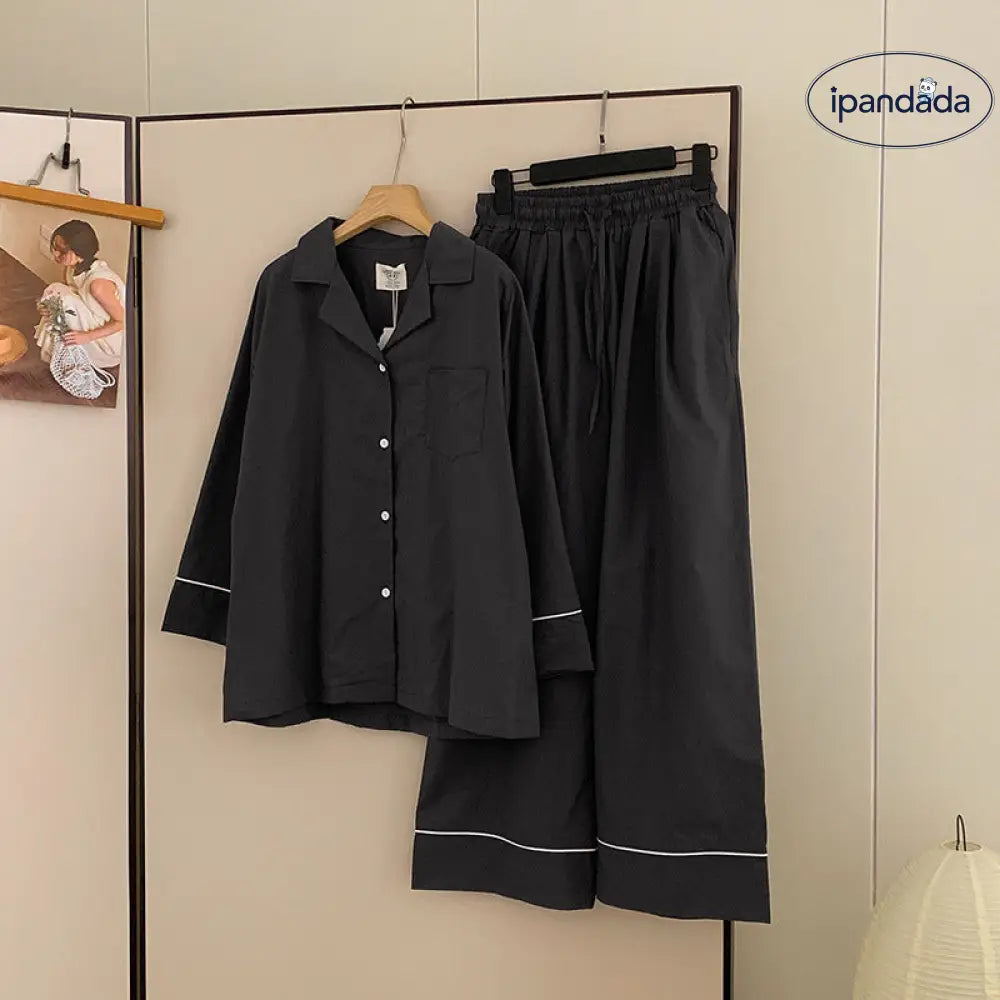 パジャマ レディース 綿素材 秋用  長袖 長ズボン ゆったり 外出可能 ルームウェア セットアップ ペア ID2575