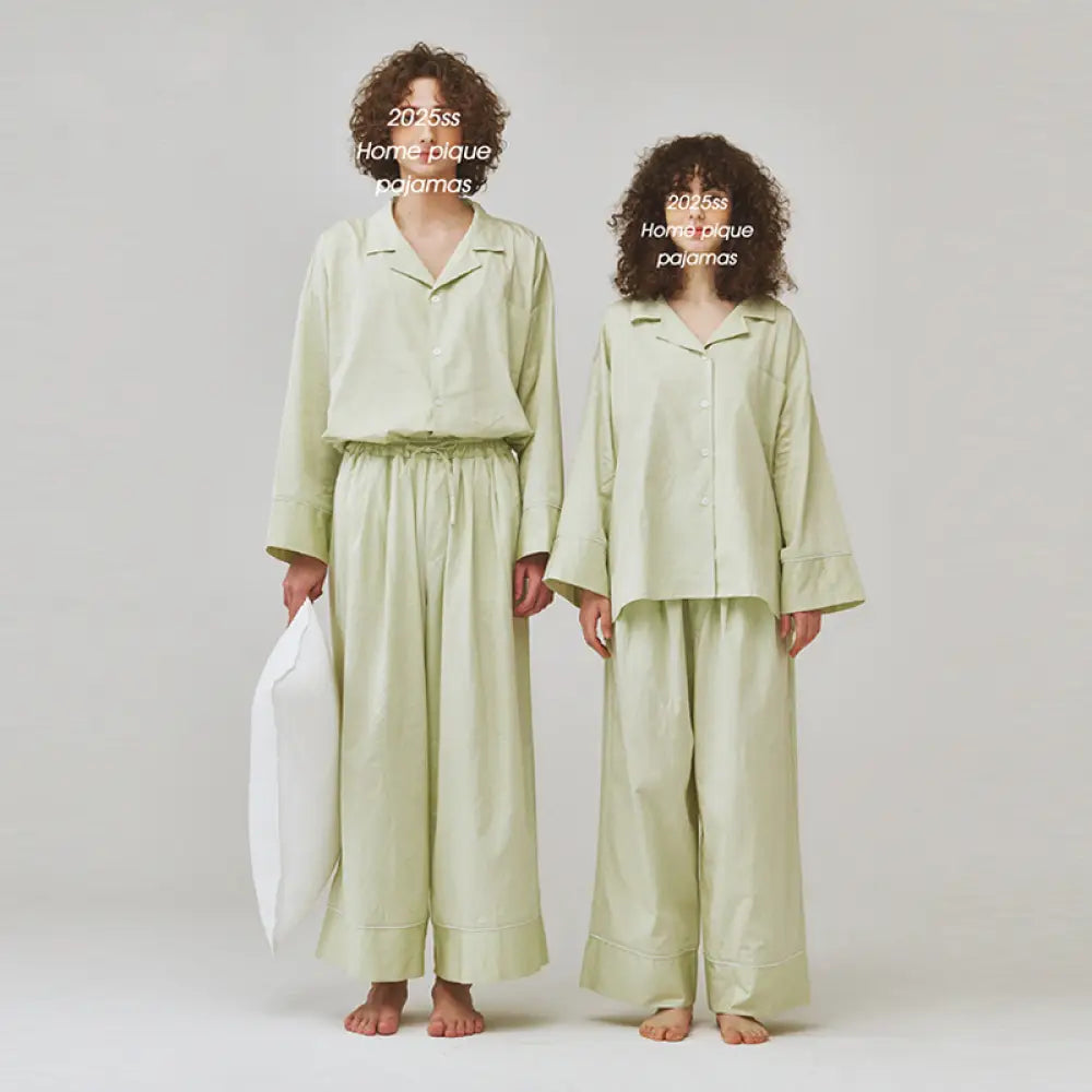 パジャマ レディース 綿素材 秋用  長袖 長ズボン ゆったり 外出可能 ルームウェア セットアップ ペア ID2575