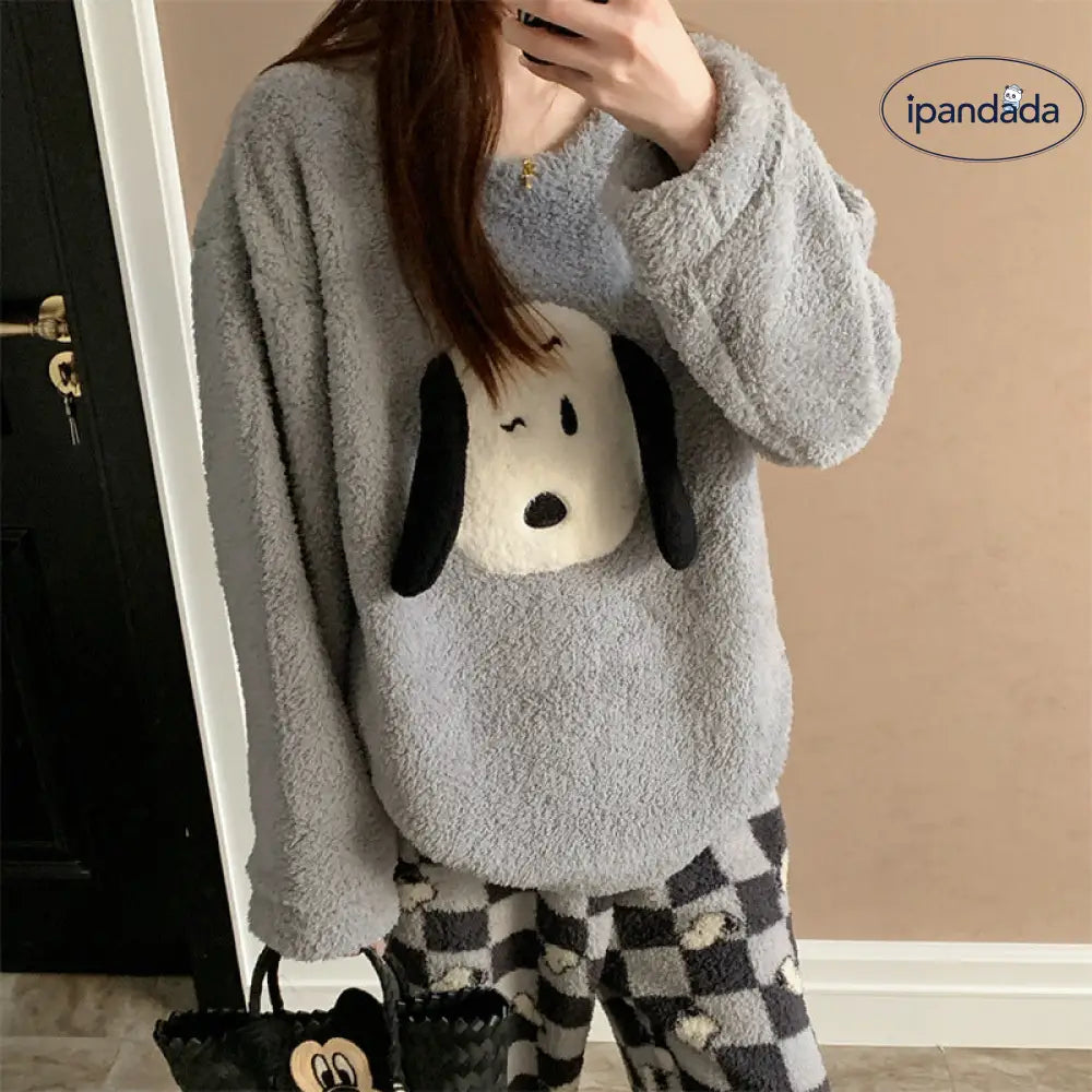 パジャマ レディース 秋冬 厚手 大きいサイズ 長袖 長パンツ ソフトコットン ルームウェア かわいい 可愛い 暖かい あったか 部屋着 ふわもこ モコモコ 保温 セット ID3535 レディース＞セットアップ