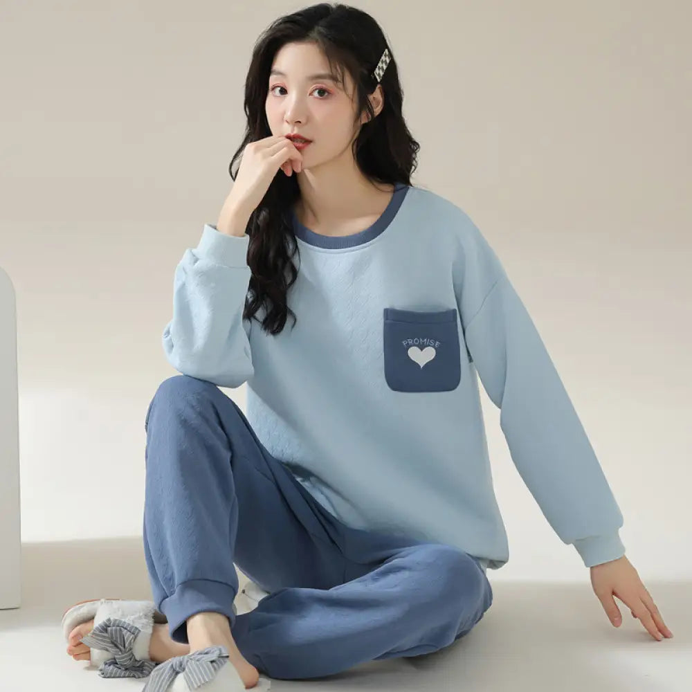 パジャマ レディース 秋 冬 暖かい 厚手 キルティング 中綿 キルトニット ルームウェア コットン100％ 上下セット 冷え性対策 部屋着 快眠 ホームウェア セットアップ 長袖 長ズボン ゆったり 体型カバー ふんわり 肌にやさしい