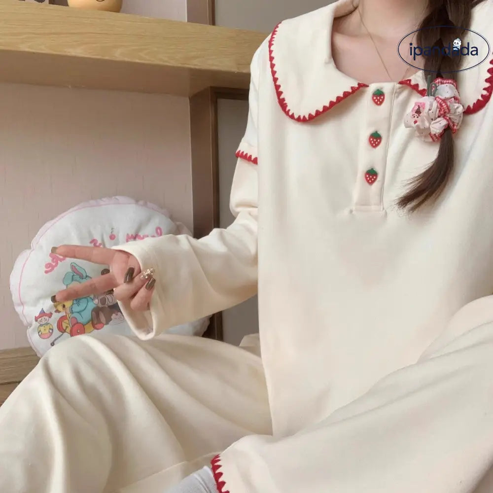 パジャマ レディース 秋冬 新作 厚手 保温 可愛らしい 韓国風 ルームウェア 冬用セットアップ ID3481