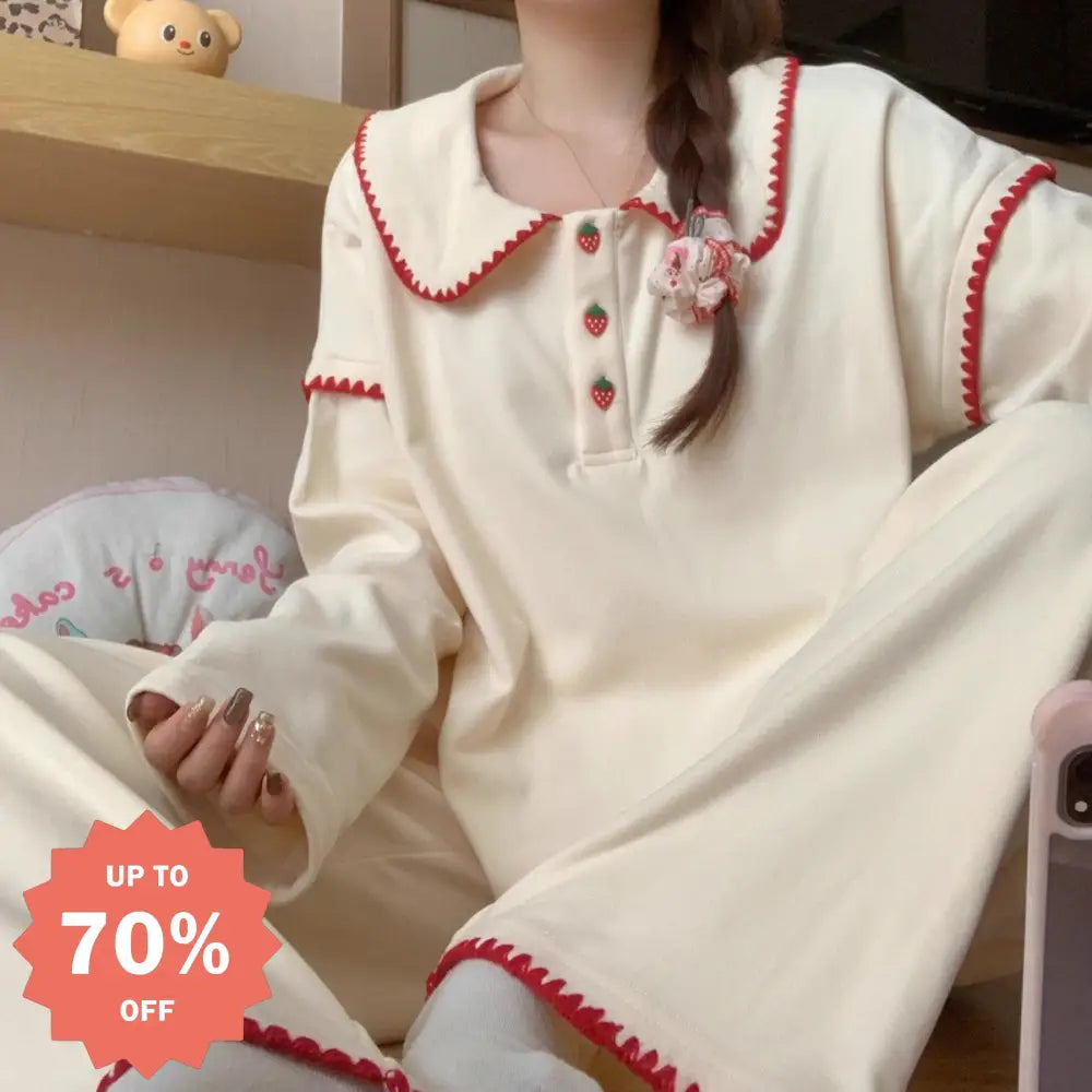 パジャマ レディース 秋冬 新作 厚手 保温 可愛らしい 韓国風 ルームウェア 冬用セットアップ ID3481 タイプ① / M