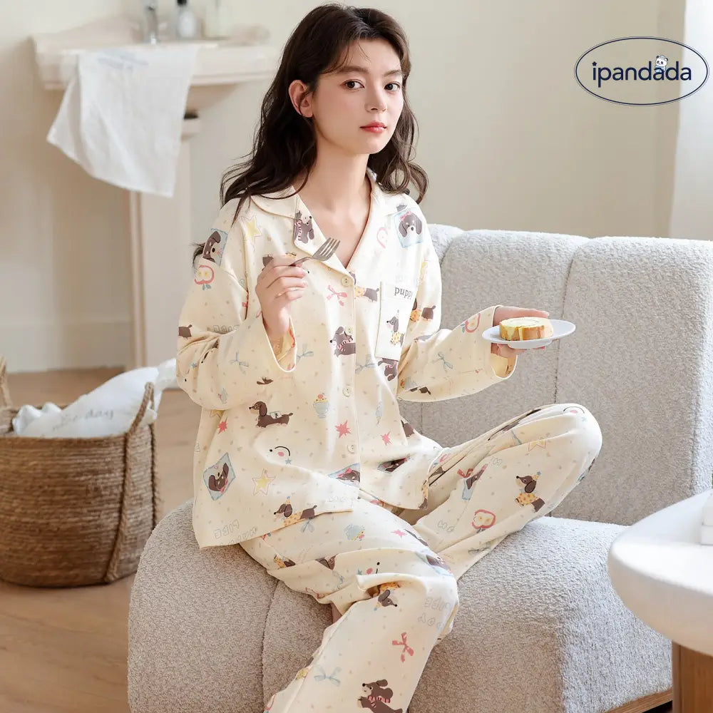 パジャマ レディース 秋新作 かわいい カートゥーン 長袖 ロングパンツ セットアップ スウィート ルームウェア ID3821