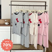 ID888 パジャマ レディース 夏 韓国風 猫 プリント 綿 モダール 半袖 ショートパンツ セット インスタ人気 マルチカラー 体型カバー 外出対応 ホームウェア ルームウェア 部屋着 レディース＞セットアップ