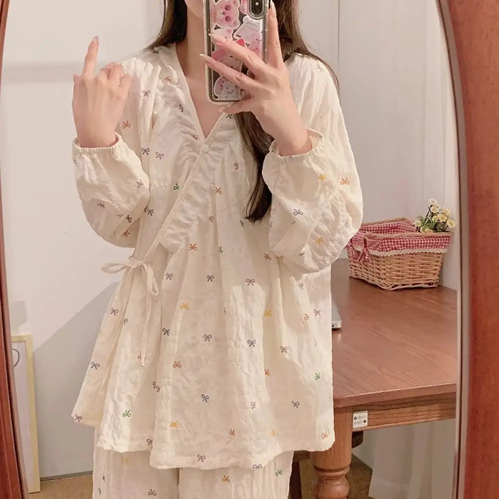 妊婦用 パジャマ レディース 春夏用 薄手 産後 吸汗 透湿 マタニティウェア 授乳服 産後ケア ルームウェア ID1856 写真通り / L レディース>マタニティ