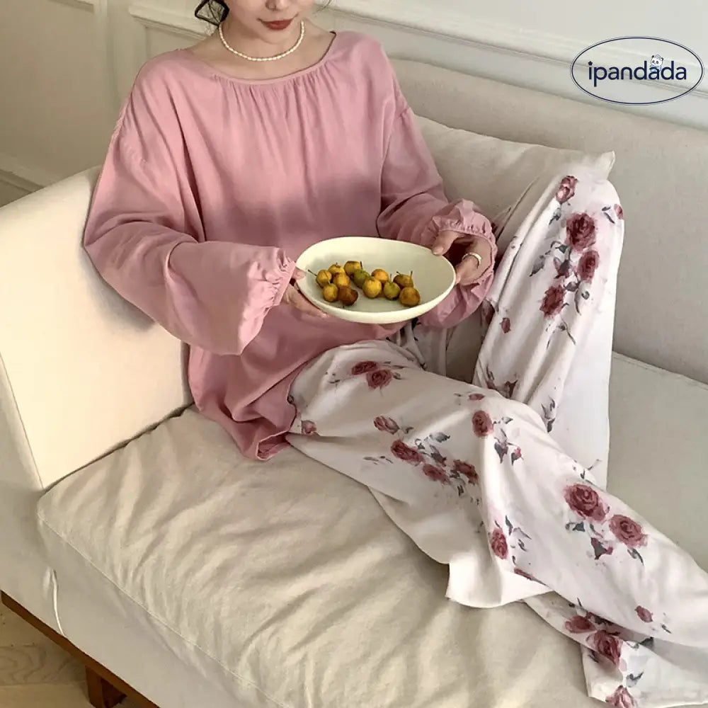 パジャマ レディース 新作 春秋 コットンシルク 長袖 秋夏用 セット 女性用 インフルエンサー風 高級感 ハウスウェア ID2012