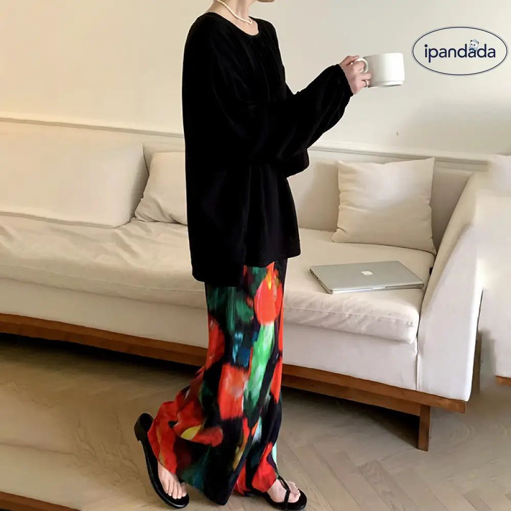 パジャマ レディース 新作 春秋 コットンシルク 長袖 秋夏用 セット 女性用 インフルエンサー風 高級感 ハウスウェア ID2012