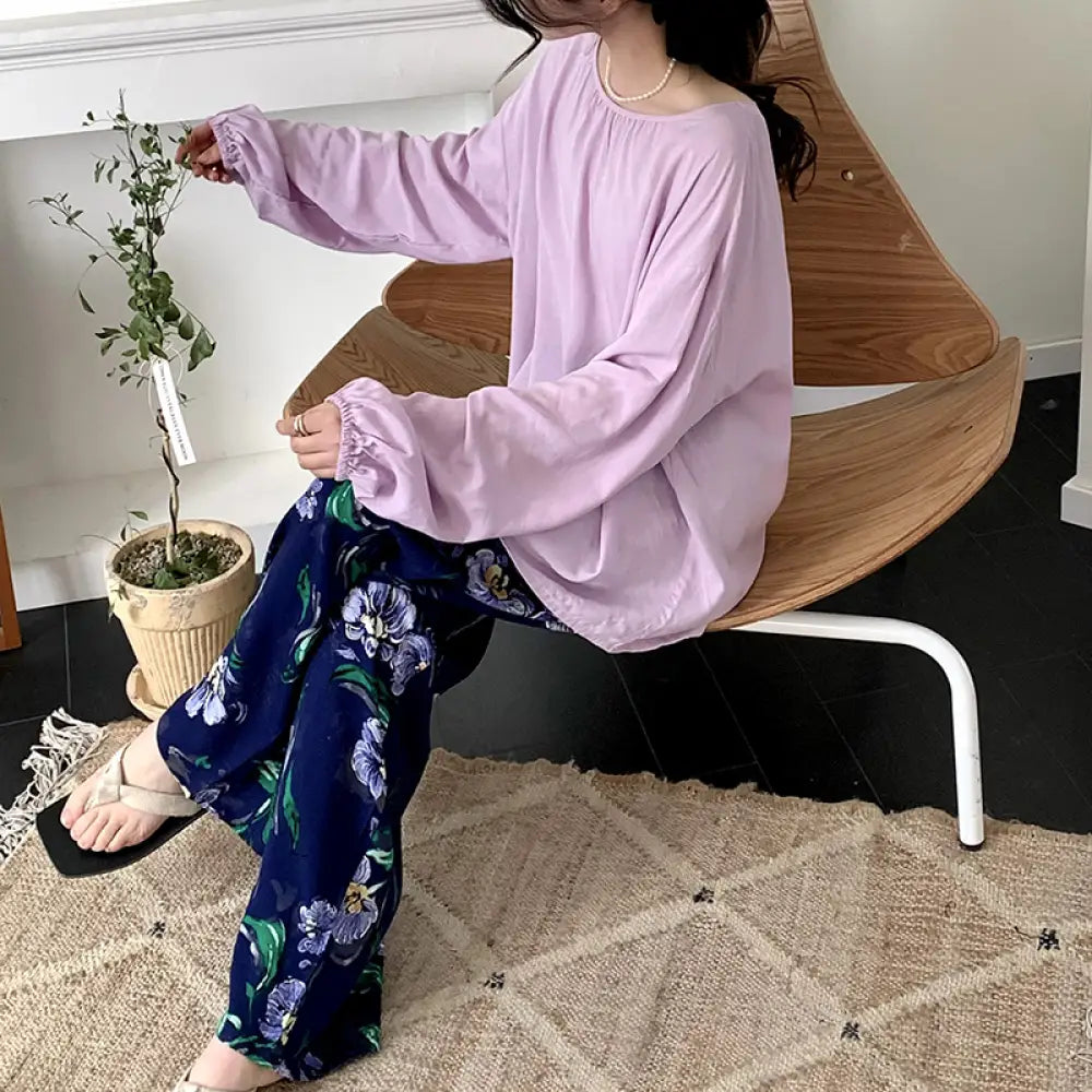 パジャマ レディース 新作 春秋 コットンシルク 長袖 秋夏用 セット 女性用 インフルエンサー風 高級感 ハウスウェア ID2012 タイプ④ / フリー レディース>セットアップ