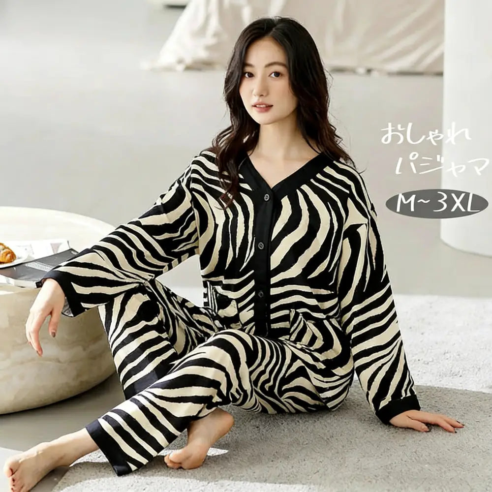 パジャマ レディース 長袖 綿 コットン アート柄 春 秋 前開き Vネック ルームウェア 2点セット 通年 入院 産後 オールシーズン ナイトウェア 上下セット セットアップ ロングパンツ 部屋着 室内着 お洒落 ファッション おしゃれ