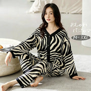 パジャマ レディース 長袖 綿 コットン アート柄 春 秋 前開き Vネック ルームウェア 2点セット 通年 入院 産後 オールシーズン ナイトウェア 上下セット セットアップ ロングパンツ 部屋着 室内着 お洒落 ファッション おしゃれ