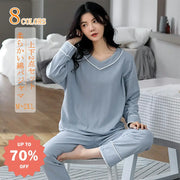 パジャマ ルームウェア 春 レディース 上下セット 部屋着 セットアップ 2点セット ナイトウェア 無地 春 秋 長袖 シャツパジャマ ストレッチ ズボン コットン 寝巻き 寝間着 可愛い おしゃれ 快適 おしゃれ ID3985