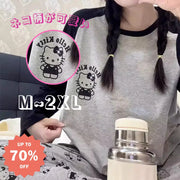 ID400 パジャマ ルームウェア上下セット ワンマイルウエア レディース 春秋夏ネコ柄 猫柄 着心地 プルオーバー ロングパンツ 快適 部屋着 レディース＞セットアップ