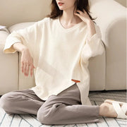 パジャマ セット 春夏秋 薄手 ルームウェア 部屋着 長袖 女子 ゆったり 高級感 ID4028