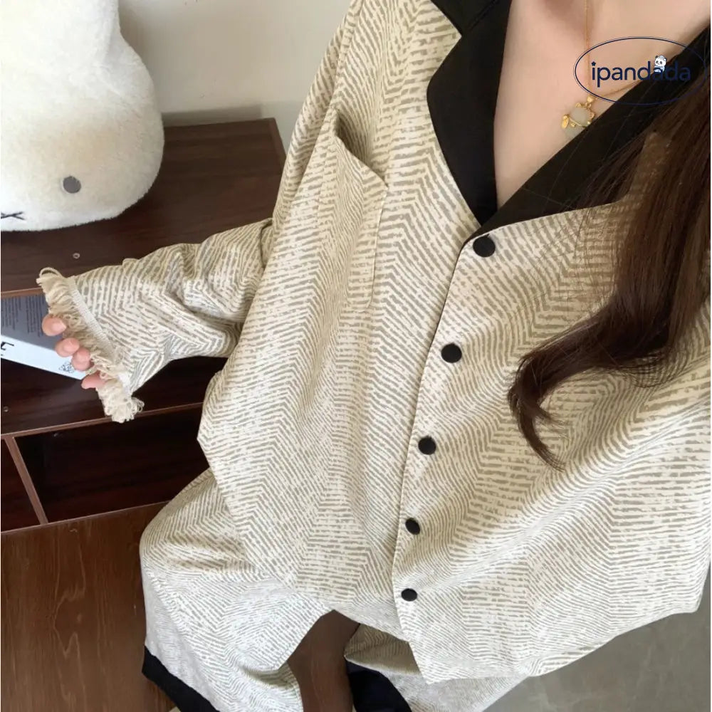 パジャマ セット 春秋 韓国風 長袖 ゆったり セットアップ かわいい ルームウェア 女子 部屋着 かわいい 2点セット 快適 ID4062 レディース＞セットアップ