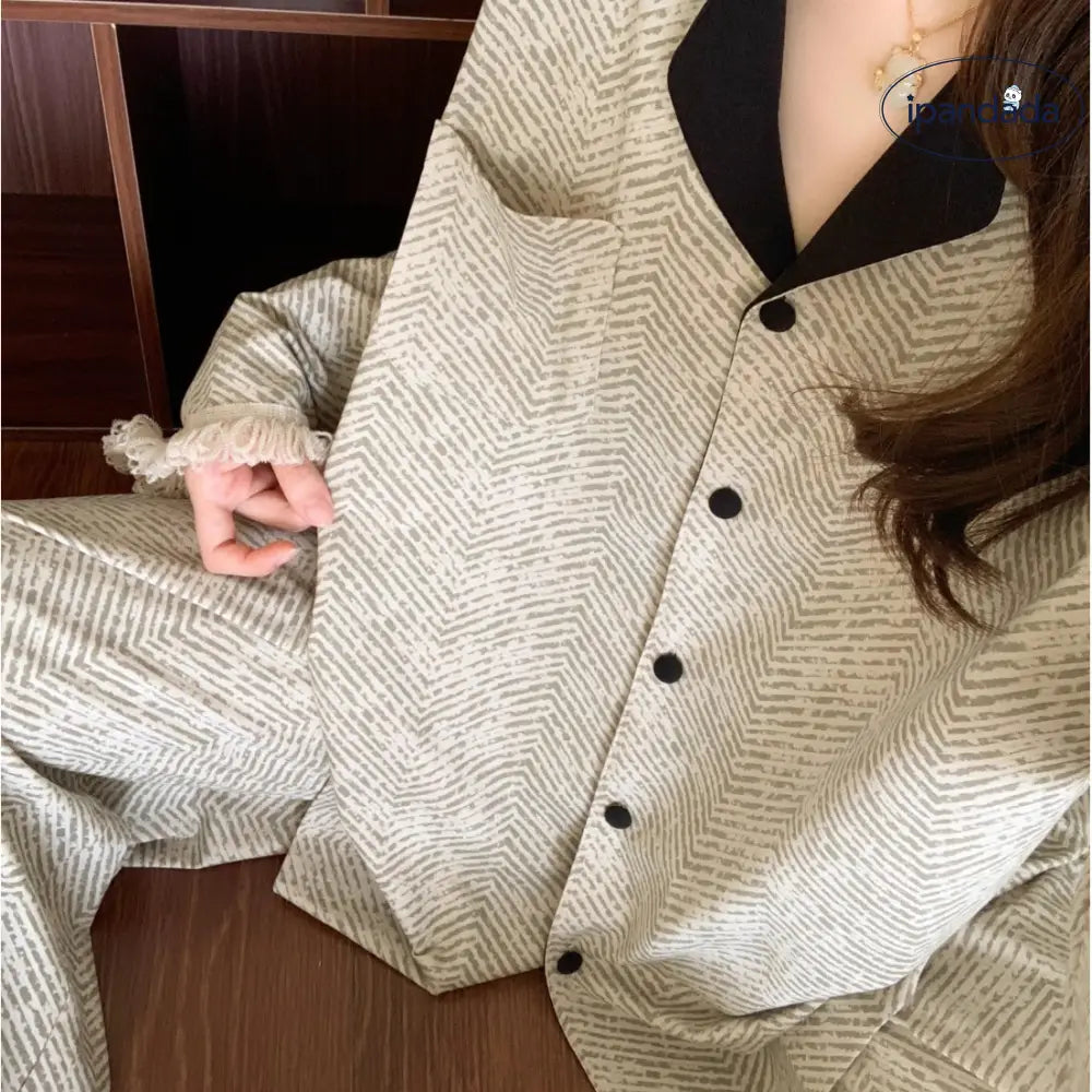 パジャマ セット 春秋 韓国風 長袖 ゆったり セットアップ かわいい ルームウェア 女子 部屋着 かわいい 2点セット 快適 ID4062 レディース＞セットアップ